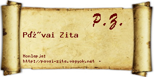 Pávai Zita névjegykártya
