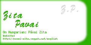 zita pavai business card