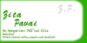 zita pavai business card